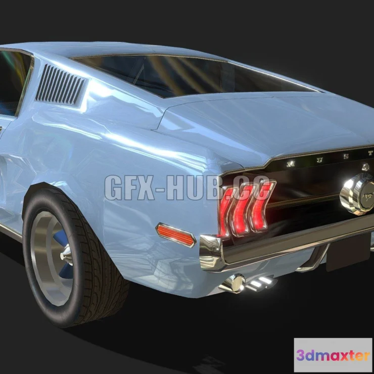 1184744 - PBR Game 3D Model - Ford Mustang 1968