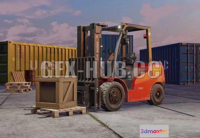 1184772 - PBR Game 3D Model - Forklift