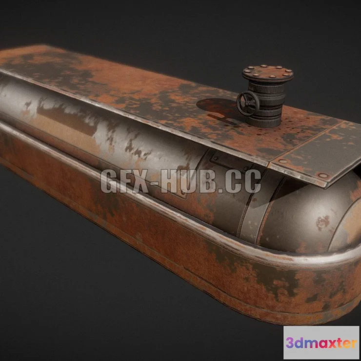 1184812 - PBR Game 3D Model - Fuel Tank Rusty Version