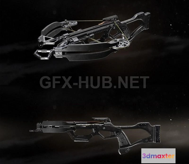 1184840 - PBR Game 3D Model - Futuristic Crossbow Concept