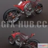 1184848 - PBR Game 3D Model - Futuristic Motorcycle