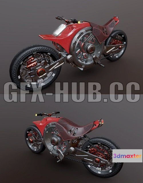 1184848 - PBR Game 3D Model - Futuristic Motorcycle
