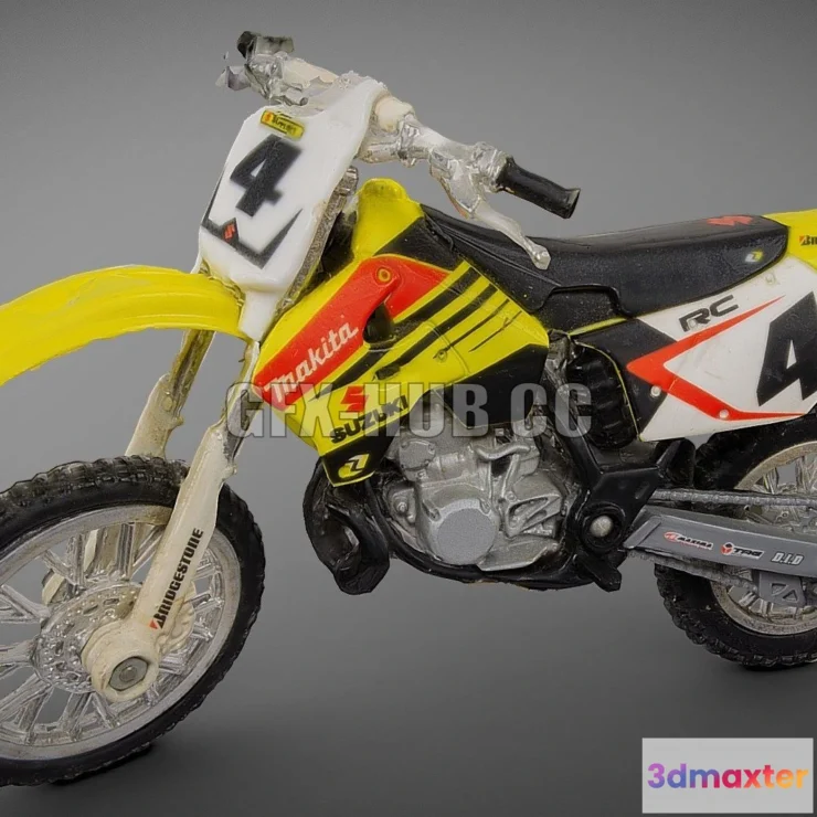 1184860 - PBR Game 3D Model - G.F.X-H.U.B.2006 Suzuki RM250 Ricky Carmichael Edition