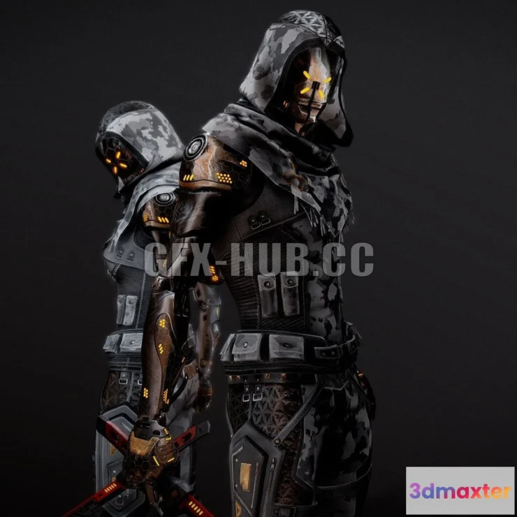 1184870 - PBR Game 3D Model - G2 Cyborg Characters