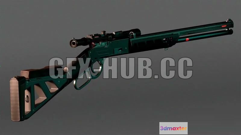 1184898 - PBR Game 3D Model - Gameready Futuristic Winchester