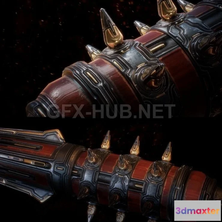 1184900 - PBR Game 3D Model - Gameready Mace