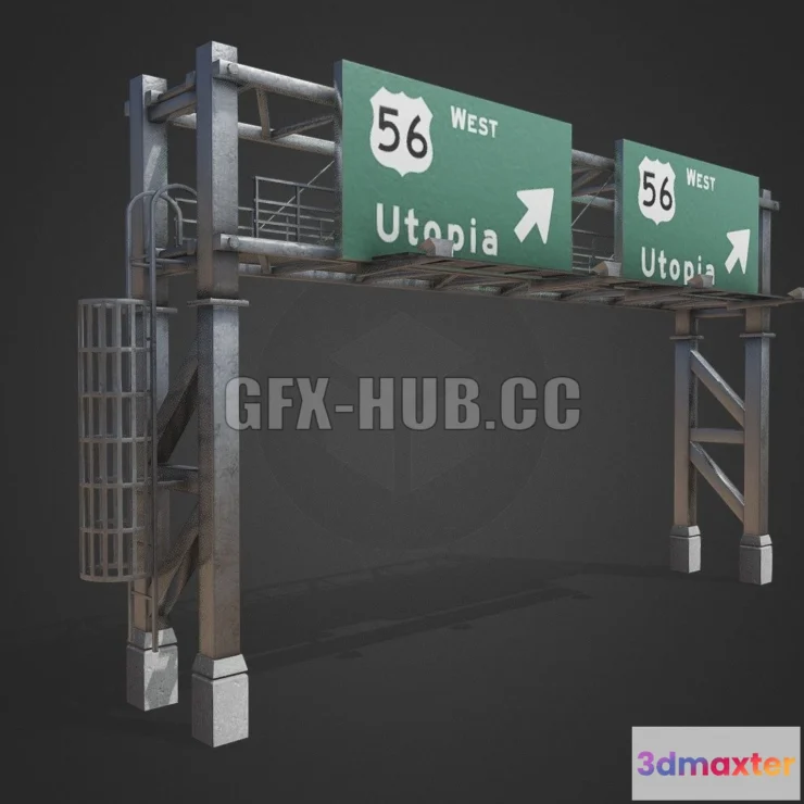 1184914 - PBR Game 3D Model - Gantry Sign