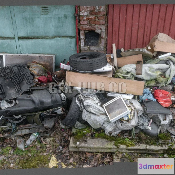 1184916 - PBR Game 3D Model - Garage junk