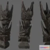 1184928 - PBR Game 3D Model - Garuda Wooden Sculpture