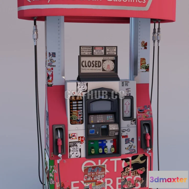 1184940 - PBR Game 3D Model - Gas Pump