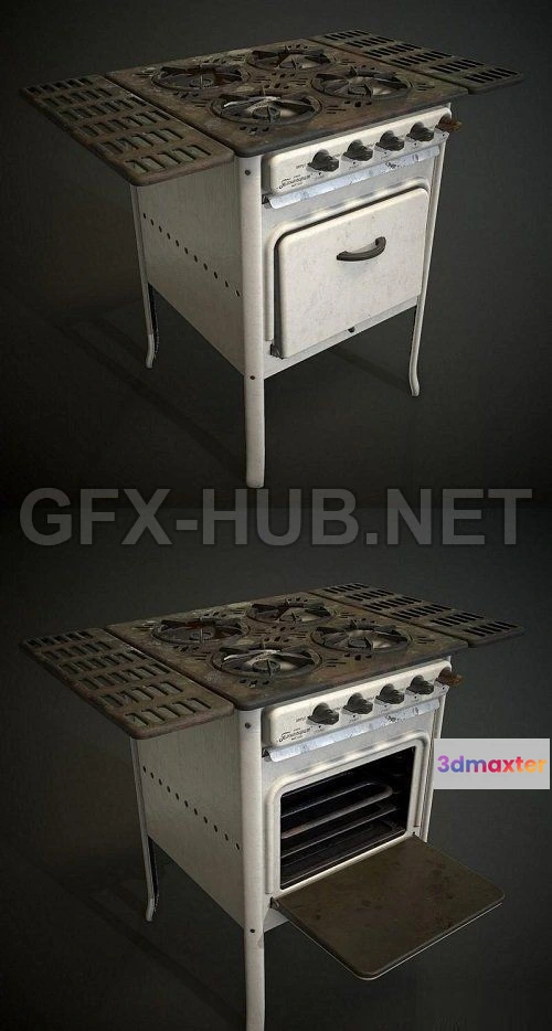 1184942 - PBR Game 3D Model - Gas Stove