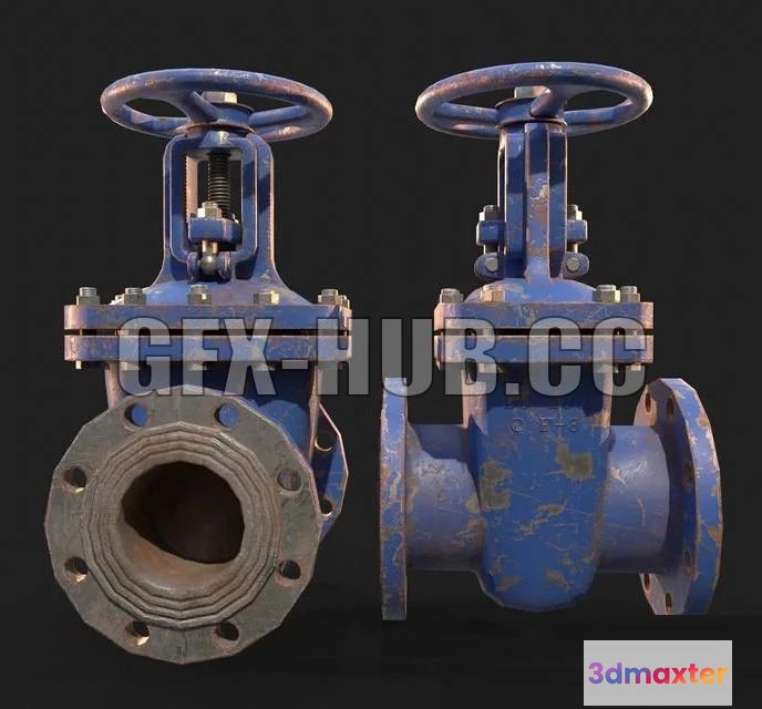 1184950 - PBR Game 3D Model - Gate valve DU-100