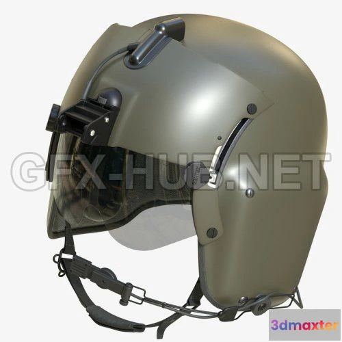 1185000 - PBR Game 3D Model - Gentex HGU-56 P Rotary Wing Helmet System PBR