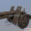 1185002 - PBR Game 3D Model - German artillery 15cm SIG 33