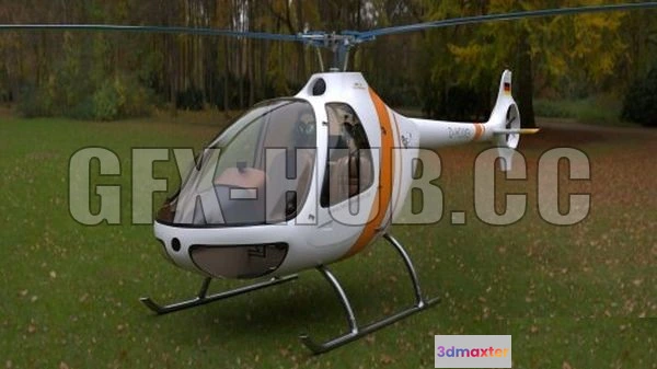 1185004 - PBR Game 3D Model - German Helicopter Guimbal Cabri G-2(D-HDMB)