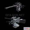 1185008 - PBR Game 3D Model - German U-Boat Deck Gun