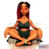 1185064 - PBR Game 3D Model - Girl meditates PBR