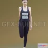 1185070 - PBR Game 3D Model - Girl Stretching Scanned