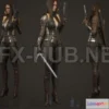 1185074 - PBR Game 3D Model - Girl Warrior