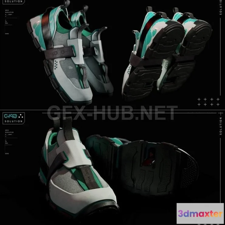 1185086 - PBR Game 3D Model - G-KO Solution shoes PBR