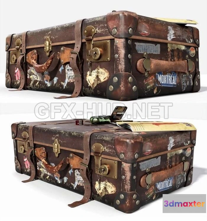 1185094 - PBR Game 3D Model - Globetrotter suitcase