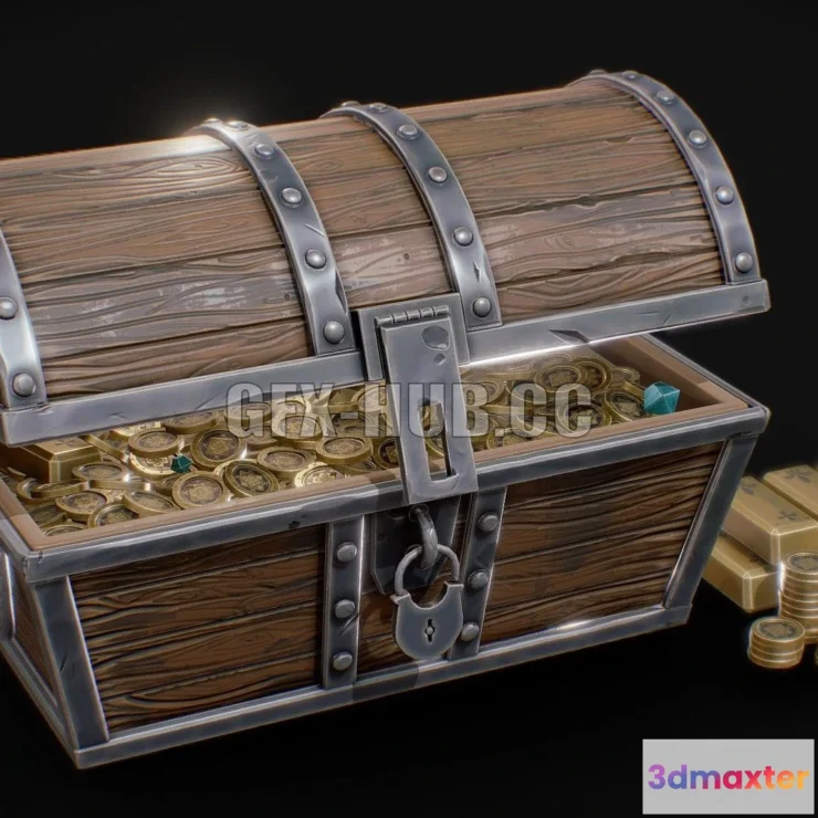1185118 - PBR Game 3D Model - Gold Chest
