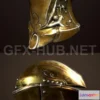 1185122 - PBR Game 3D Model - Golden Birchknight Helmet