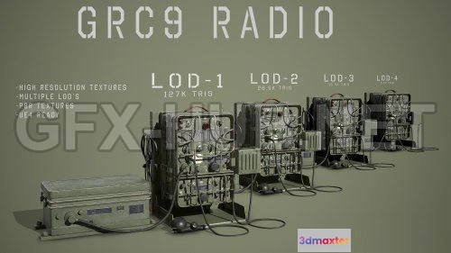 1185182 - PBR Game 3D Model - GRC9 Radio VR AR low-poly