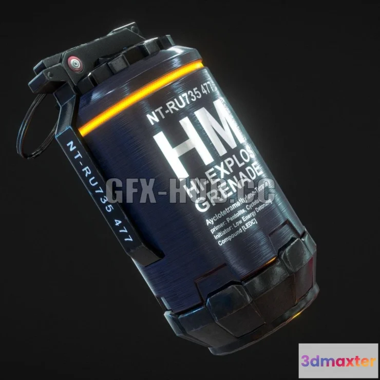 1185194 - PBR Game 3D Model - Grenade Elysium (Game Ready)