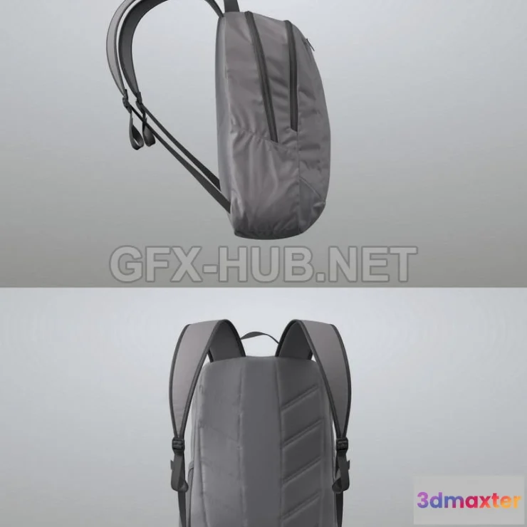 1185204 - PBR Game 3D Model - Grey Backpack