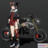 1185208 - PBR Game 3D Model - Grom Biker Chick