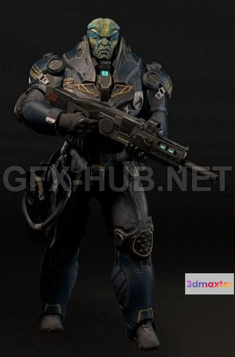 1185228 - PBR Game 3D Model - Grusk Warrior