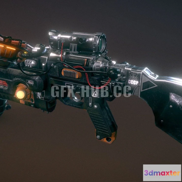 1185242 - PBR Game 3D Model - Gun Incinerator Rifle