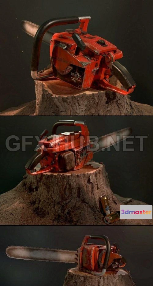 1185244 - PBR Game 3D Model - Gunnars Chainsaw PBR