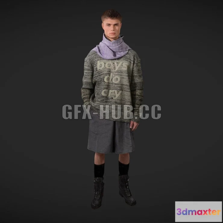 1185248 - PBR Game 3D Model - Guy standing