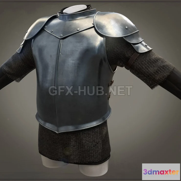1185272 - PBR Game 3D Model - Half Plate Armour