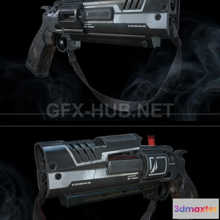 1185294 - PBR Game 3D Model - Hand Cannon
