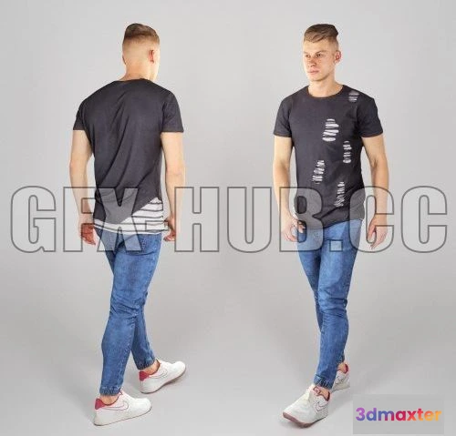 1185320 - PBR Game 3D Model - Handsome young man walking 142