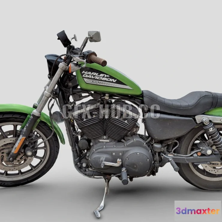 1185336 - PBR Game 3D Model - Harley Davidson Sportster 883R Custom