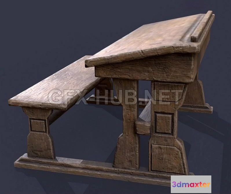 1185342 - PBR Game 3D Model - Harry Potter desk