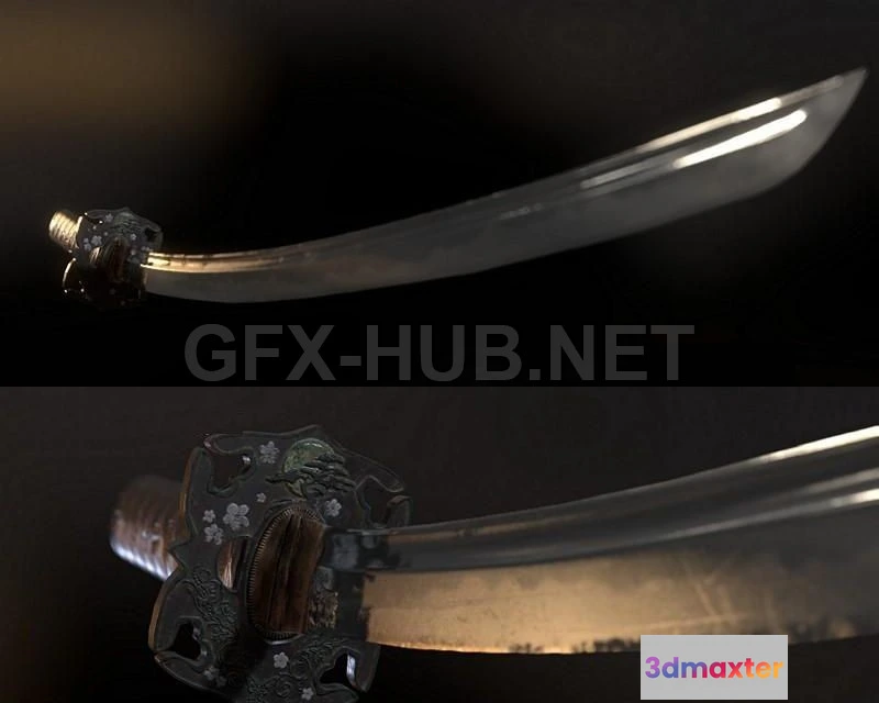 1185344 - PBR Game 3D Model - Hattori Hanzo Sword