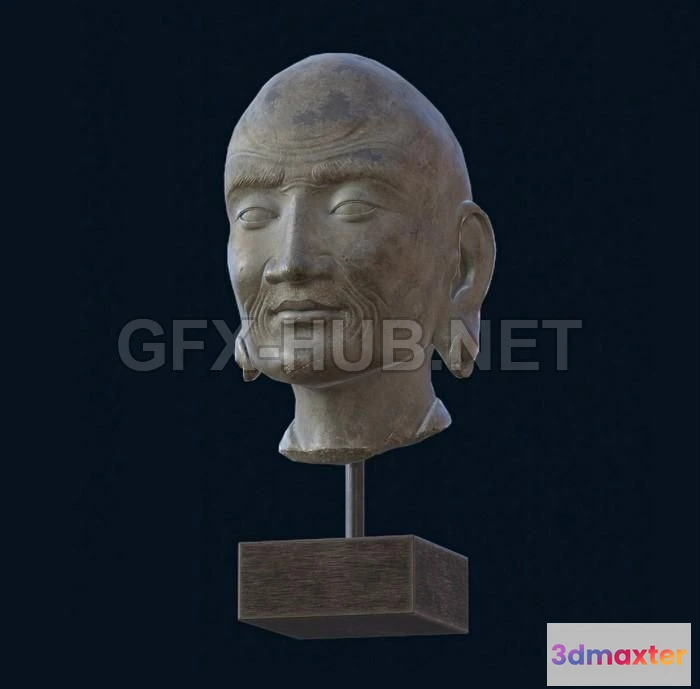 1185366 - PBR Game 3D Model - Head of Luohan