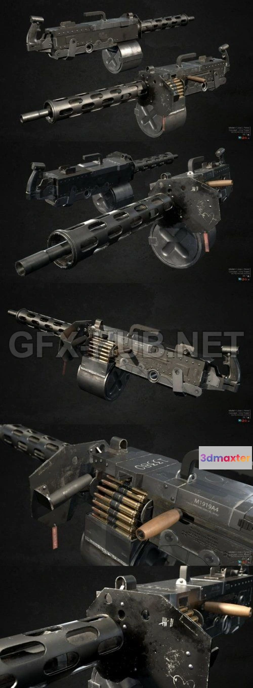 1185386 - PBR Game 3D Model - Heavy Machinegun