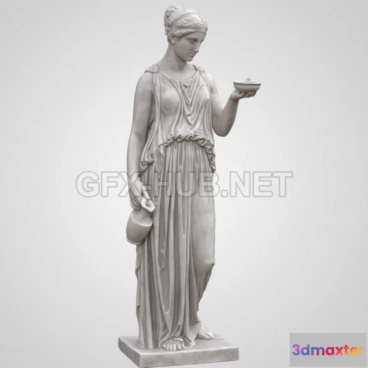 1185390 - PBR Game 3D Model - Hebe goddess youth statue