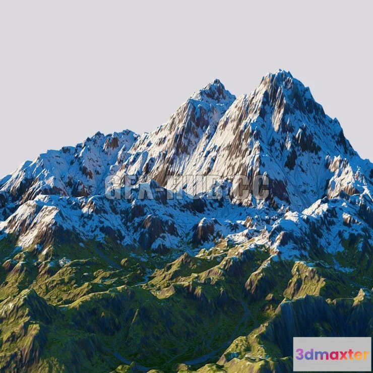 1185444 - PBR Game 3D Model - Hero mountain