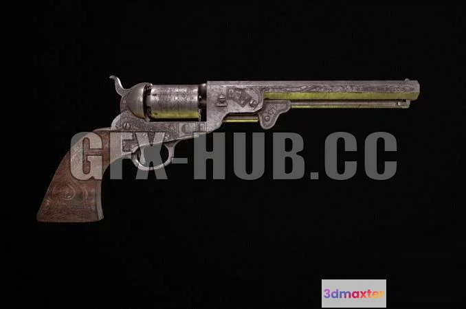 1185456 - PBR Game 3D Model - High Roller Navy Colt Revolver