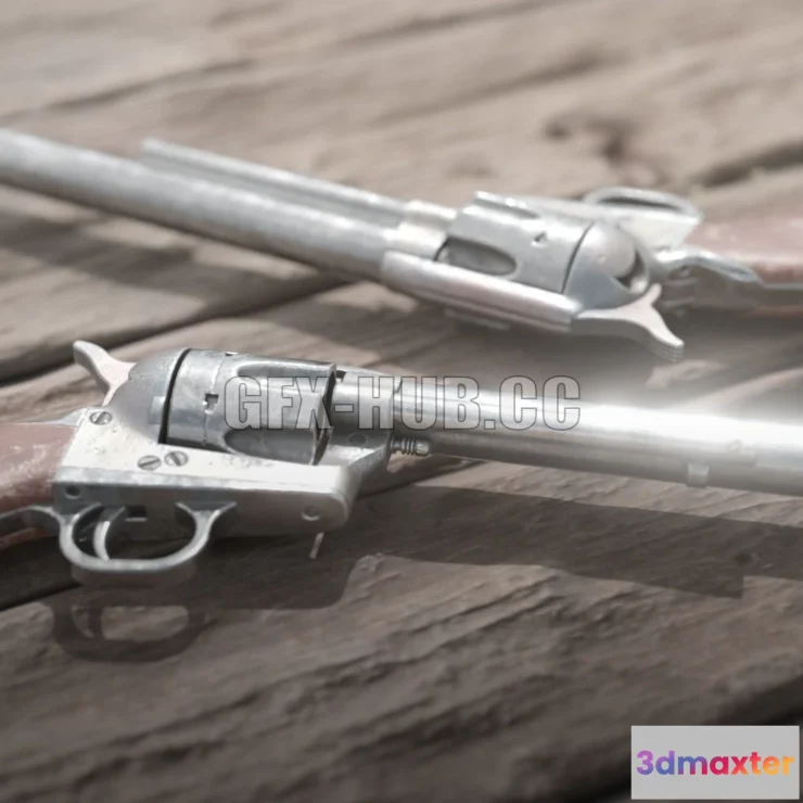 1185466 - PBR Game 3D Model - Highpoly Colt Single Action Army 45