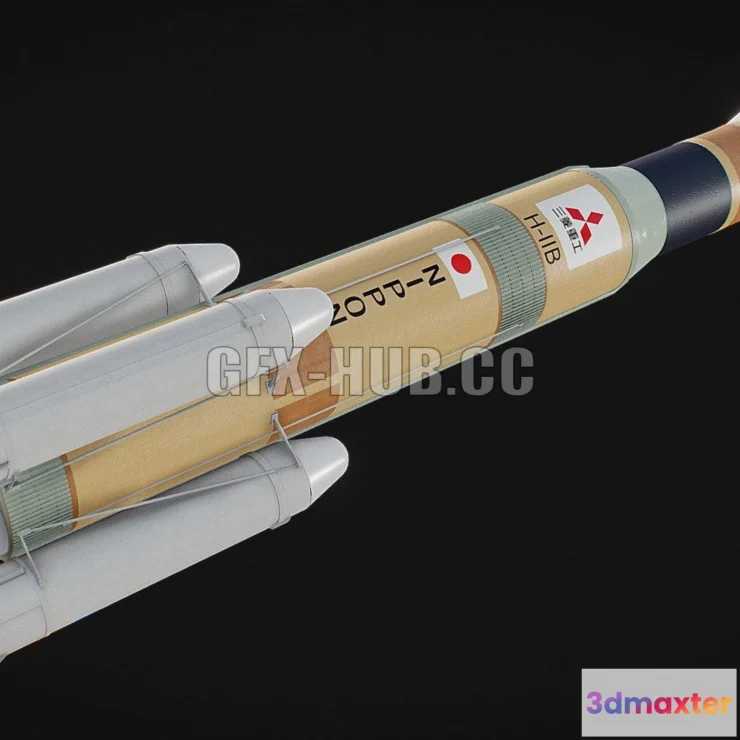 1185468 - PBR Game 3D Model - HII-B rocket