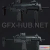 1185484 - PBR Game 3D Model - HK MP7 PBR
