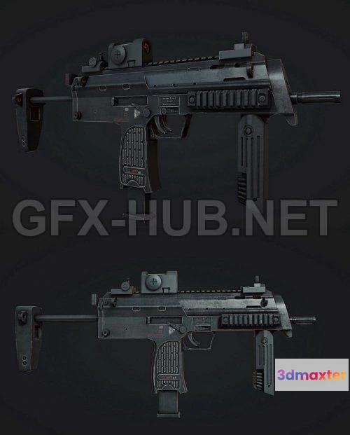 1185484 - PBR Game 3D Model - HK MP7 PBR